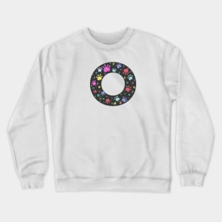 O letter with colorful paw print Crewneck Sweatshirt